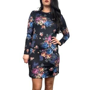Vero Moda Black Floral Long Sleeve Sheath Dress